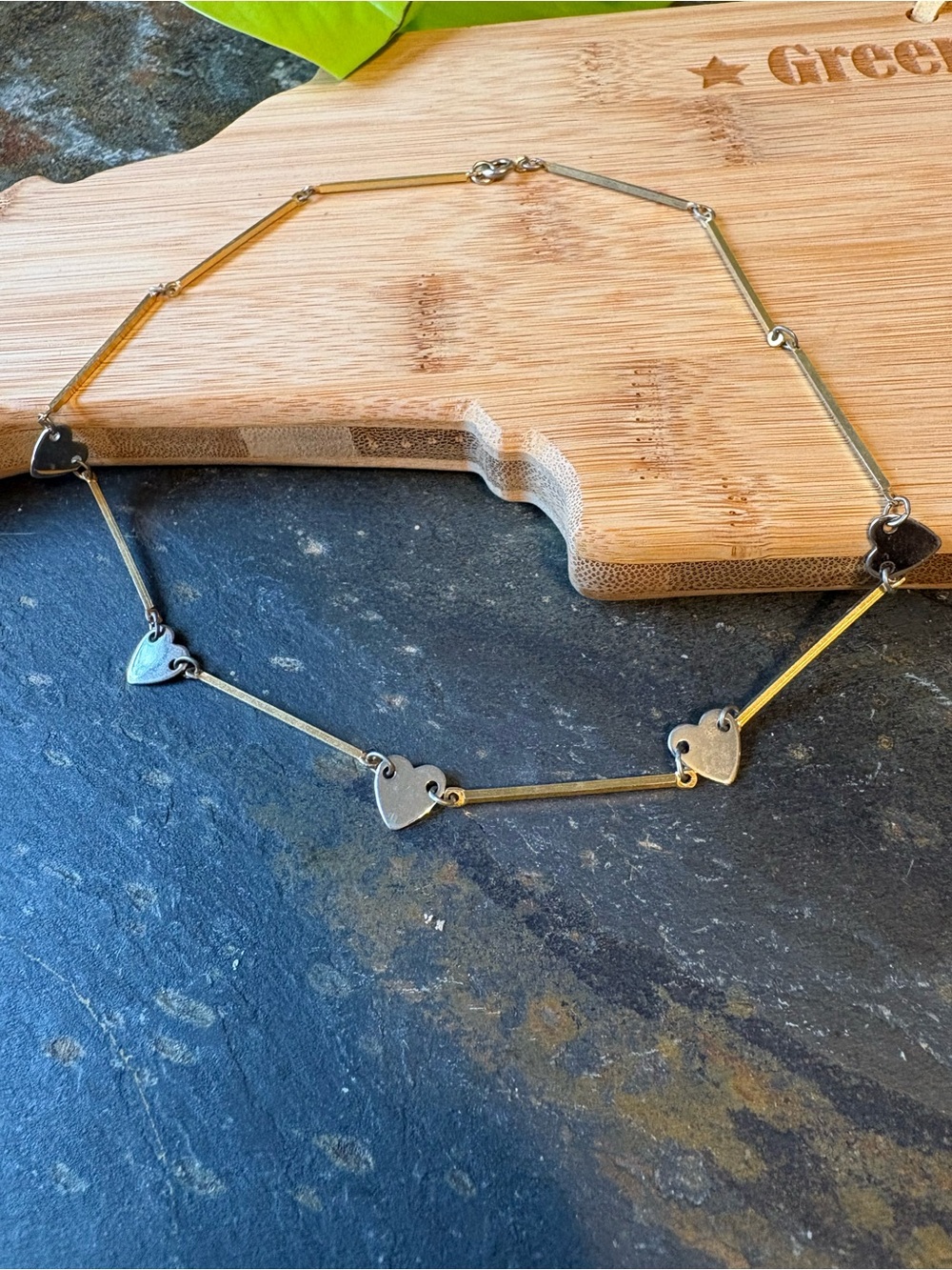 Silver Heart Link Necklace - Women Jewelry - Picture 3 of 3